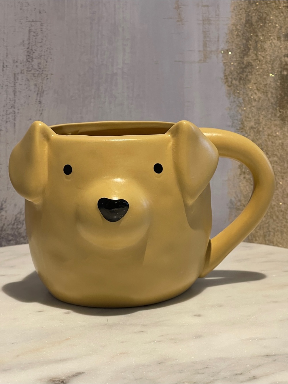 Yellow Dog 🐶 Face Ceramic novelty Mug - 3D sculpted - Unbranded